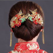 新娘中国风头饰汉服流苏插梳秀和服合金古风饰品中式古装手工发饰