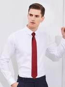 0108m轻奢黑色领带衬衫男正装，商务高档西装，红色拉链式小领带学生