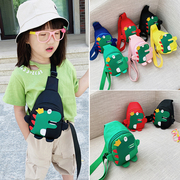 韩版儿童小腰包恐龙斜挎包男女童潮包可爱背包时尚胸包宝宝出游包