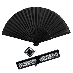 纯黑扇子日式折扇纯色古风空白和风夏季旗袍汉服古典随身便携折叠
