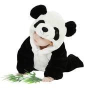 涵菡乐婴儿连体衣宝宝，衣服3d造型熊猫哈衣0-3岁秋冬新生儿连身衣
