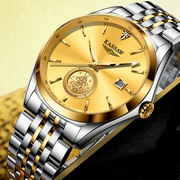 瑞士机械表黄金金表，男纯金k999卡梭品牌十大手表全自动男表