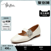 millie's/妙丽奥莱秋商场同款漆牛皮时尚简约低跟女单鞋SCL23CQ2