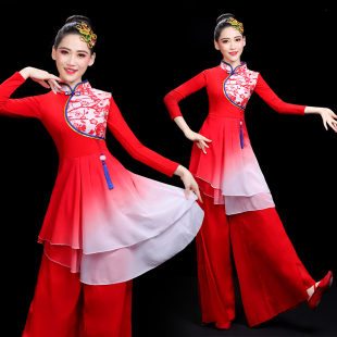 款款东北中老年中国风民族广场舞秧歌服女新手绢扇子舞演出表演服