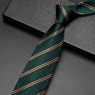 绿色领带英伦意式免打拉链式正装男士韩版手打高级感西装衬衫学院