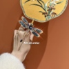 自制设计艺术初秋蜻蜓宝石戒指，新中式国风彩色，水钻戒指可调节指环