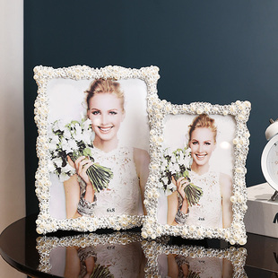创意珍珠相框摆台6寸7寸8寸10寸写真，婚纱儿童结婚照相册摆件框架