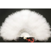 白色羽毛扇子装饰折扇上海舞蹈扇加厚毛毛表演旗袍中国风拍照道具