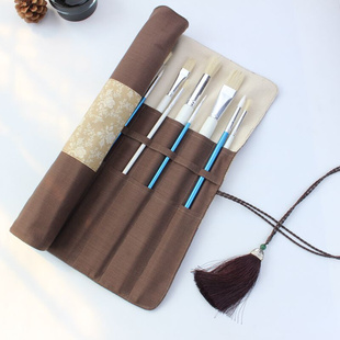 绘画笔帘帆布水，粉笔帘毛笔，专用插笔袋收纳袋画笔整理笔插