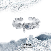 冰岛系列/925纯银戒指小众设计冷淡风高级锆石百搭开口食指情侣戒