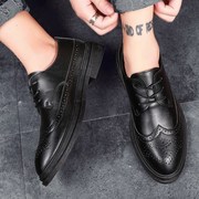 男鞋2021年秋季韩版潮流商务，休闲工作上班皮鞋，男士布洛克潮鞋