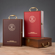 拉菲专用高档葡萄酒单双支(单双支)礼盒，皮加木盒红酒12只装包装盒子