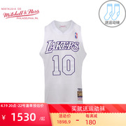 mitchellness复古球衣au球员版，圣诞大战12季nba湖人队纳什篮球服