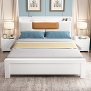 床实木1.8米现代简约双人美式床1.5米主卧婚床北欧式床轻奢单人床