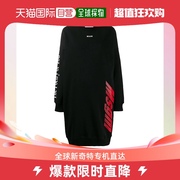 香港直邮MSGM  女士黑色棉质长款LOGO标识装饰休闲长袖T恤卫衣 27