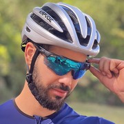 定制kapvoe骑行头盔山地自行车带风镜运动户外一体成型骑行头盔装