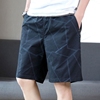 2024夏季黑色印花短裤男士潮流直筒纯棉外穿韩版宽松五分裤子
