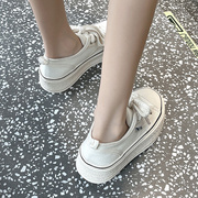 时尚部落帆布鞋子女夏季2024年小白，鞋百搭休闲透气厚底板鞋潮