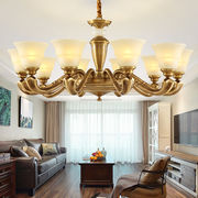 可洛美式全铜吊灯欧式奢华简约大气客厅，灯大气卧室餐厅别墅楼