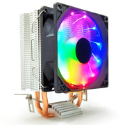 CPU散热器双铜管9cm立式静音AMD115X台式电脑热管散热CPU风扇