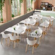 奶茶店餐饮桌椅组合甜品店咖啡厅塑料靠背办公家用恰谈椅子