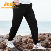 Jeep吉普秋季运动针织卫裤男宽松毛织肌理收腿裤户外休闲抽绳长裤