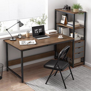 电脑台式书桌书架组合带书柜一体，简约租房学生，写字桌卧室简易桌子
