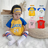 0-3岁婴儿连体衣篮球服宝宝，男女童球衣夏季短袖，运动哈衣纯棉爬服