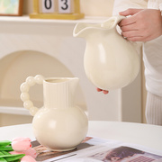 高档美式乡村陶瓷奶壶花瓶创意客厅台面餐桌茶几干花插花花器花艺
