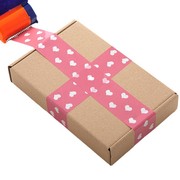 蓝色桃心封箱胶带可爱粉色心形卡通个性印花快递打包封口胶布装饰