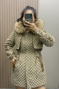 派克服女韩版中长款时尚潮流皮草，外套大衣獭，兔毛内胆可拆卸冬