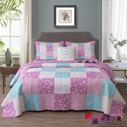 外贸原单欧美风格纯棉，拼布绗缝被美式床盖，空调被夏凉被三件套床单