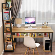 电脑桌台式家用学生写字台，组合双人卧室书柜一体，办公桌书桌带书架
