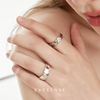 evesense原创设计破碎系列镶钻心形，戒指女高级感银色简约风开口戒
