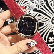 蒂米妮士手表镜面皮带女表玫瑰金属个性款新时尚石英真皮国产腕表