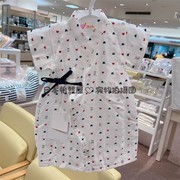 日本制宝宝纱布连体衣婴幼儿短袖甚平浴衣阿咔匠的城小熊 0-3个月