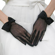 公主黑色jk手套短款蝴蝶结，蕾丝手套婚纱，配件优雅性感结婚伴娘