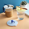 食品级硅胶杯盖马克杯防尘水杯盖可放勺子大号小号早餐杯通用盖子