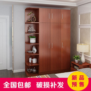 简约现代木质衣柜4门卧室，整体定制组合柜子，3门储物成人大衣橱白色