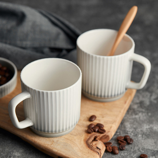 稻森马克杯高级感咖啡杯创意潮流，情侣陶瓷杯家用早餐杯水杯燕麦杯