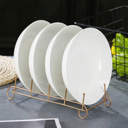 景德镇骨瓷盘子菜盘家用纯白色，陶瓷餐具饭盘汤盘深盘菜碟8英寸