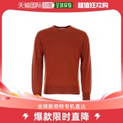 香港直邮潮奢pt男士砖红色羊毛毛衣