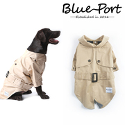 Blueport秋冬装宠物服装中型犬加厚绒里英伦风衣外套边牧柴犬