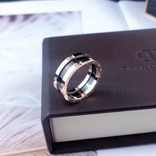 戒指男大宽版欧美黑色潮，时尚个性陶瓷钛钢，食指环单身男士复古戒指