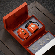 2023新年款创意茶叶礼盒，包装盒空盒高档带闷茶壶品茗杯茶饼盒定制