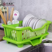 双层厨房碗盘沥水架塑料碗架餐具收纳架置物架小号碟碗滴水碗柜篮