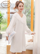 白色睡裙女秋冬季珊瑚绒长款甜美可爱加厚法兰绒睡衣裙很仙的睡衣