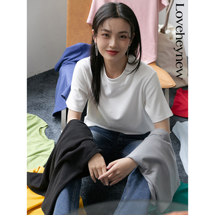 第三件0元白色短袖t恤女2023年春夏，纯色宽松显瘦百搭上衣