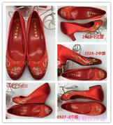中式婚鞋龙凤绣花鞋新娘鞋旗袍，红色结婚鞋子裙褂礼服，鞋女平中高跟