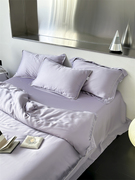 60s天丝柔光紫色丝滑四件套莱赛尔，纤维1.5m1.8米，床上用品裸睡凉感